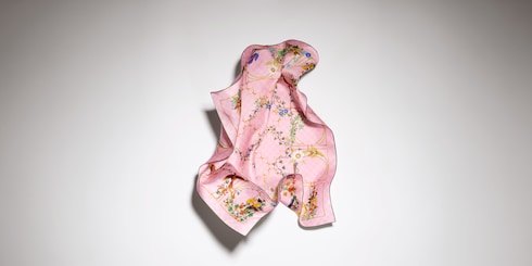 Printed GG silk twill carré