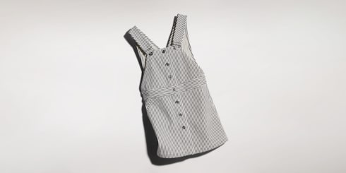 Abito bambino in denim a righe