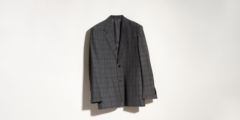 Chaqueta de lana fina a cuadros
