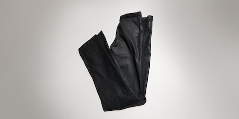 Pantalons en denim twill de coton stretch enduit