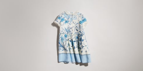 Children's printed crêpe de chine dress