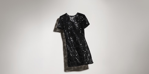 Vestido de tul bordado con lentejuelas