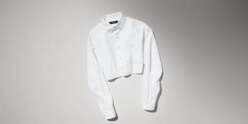 Chemise courte en popeline de coton