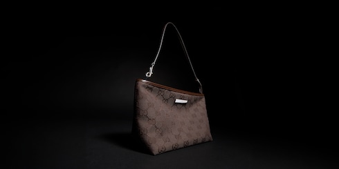 Small pouch with strap and Gucci plaque