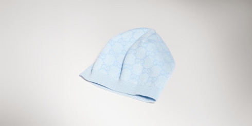 Bonnet pour bébé en mélange de laine et coton GG