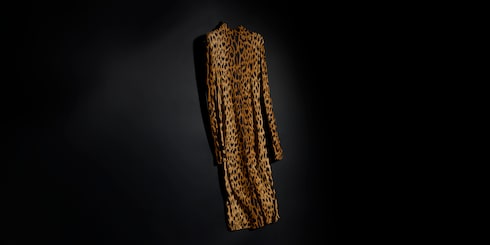 Printed jersey long dress