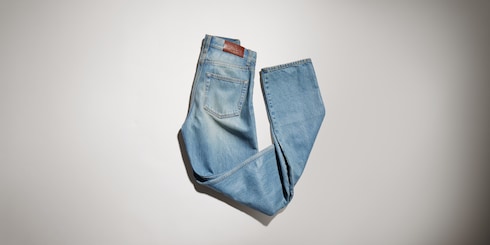Hose aus Baumwoll-Denim mit weichem Überzug