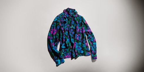 Printed silk crêpe de chine shirt