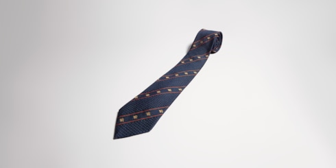 Cravate en jacquard de soie avec bande Web et motif abeille