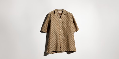 Chemise en toile en mélange de lin GG