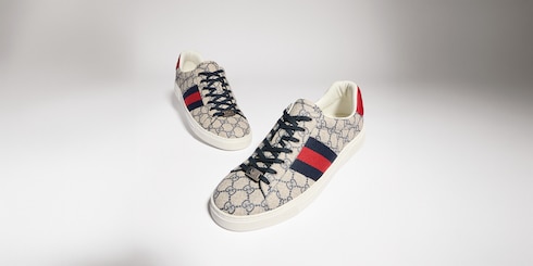 Gucci Ace Herrensneaker mit Web