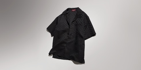 Bowling-Shirt aus GG Canvas aus Leinenmischung