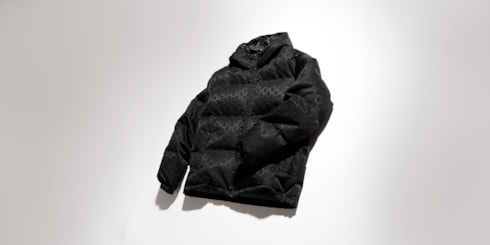GG nylon canvas down jacket