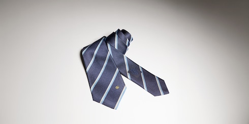 Striped Double G silk jacquard tie