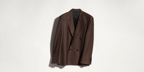 Gingham wool jacket