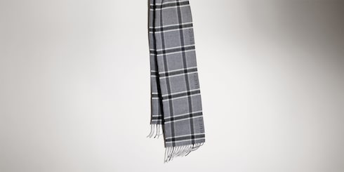 Gucci tartan wool cashmere scarf