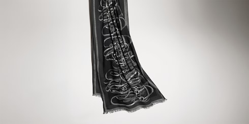 Stola aus Wolle und Seide mit Print