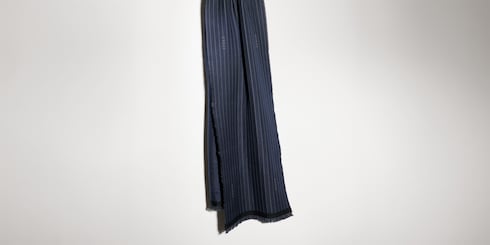 Gucci pinstripe wool silk scarf
