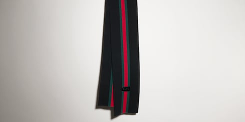 Gestreifter Woll-Kaschmir-Jacquard-Schal