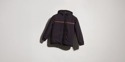 Chaqueta infantil de nylon con cremallera y Web