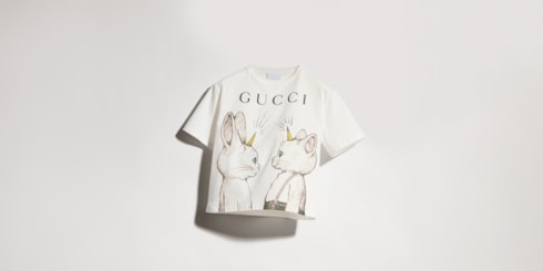 チルドレンズ〕ヒグチユウコ プリント コットン Tシャツ ・ホワイト