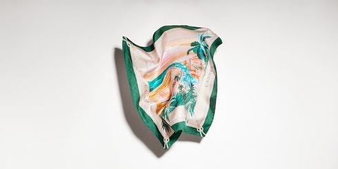 Printed 'Cannes' silk carré