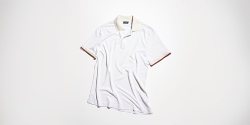 Silk jersey polo shirt with Web