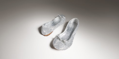 Women's crystal ballerina with bamboo
