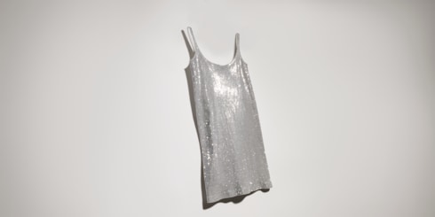 Vestido de punto de nylon elástico con cristales