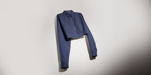 Bluse aus Baumwollpopeline mit Nadelstreifen