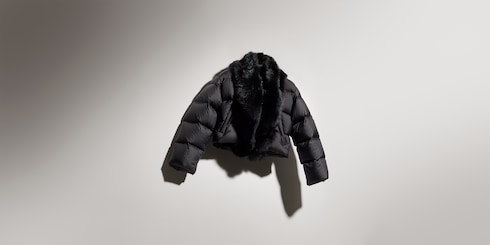 Giacca in poliestere imbottito con shearling