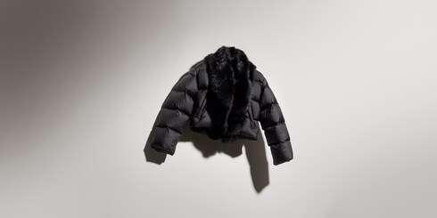 Veste en polyester matelassée avec shearling