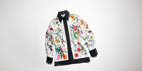 Printed silk shirt