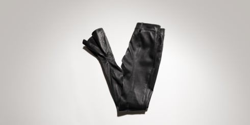 Stretch leather pants