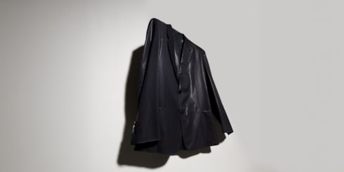 Pinstripe chintzed wool blend jacket