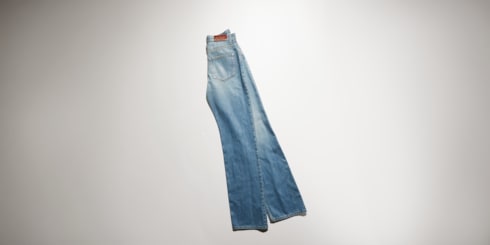 Petite fit denim pants with soft coating
