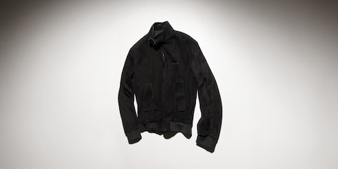 Weiche Bomberjacke aus hellem Wildleder