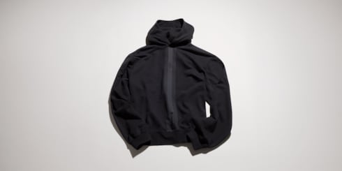 Sudadera con capucha de algodón con tribanda Web en tono apagado