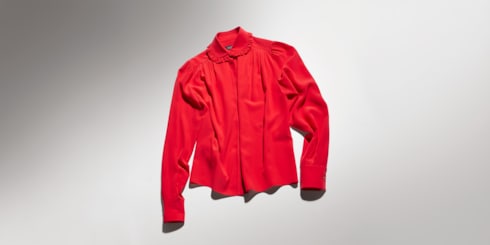 Chemise en crêpe de Chine en soie avec broderie