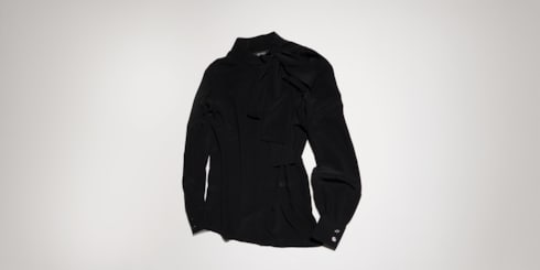 Camicia in seta crêpe de chine con ricamo