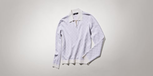 Pull en maille fine de viscose jacquard GG