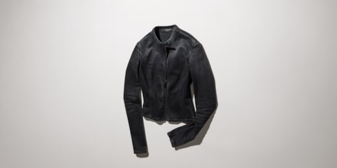 Veste zippée en denim Stretch en coton