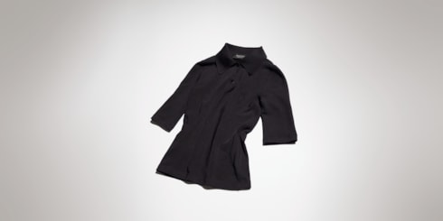 Polo en maille Stretch en soie avec broderie