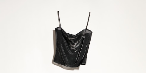 Jersey top with iridescent effect