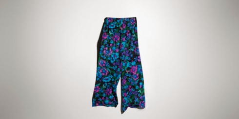 Printed silk leisure pants