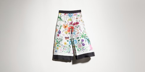 Pantalones de seda estampados