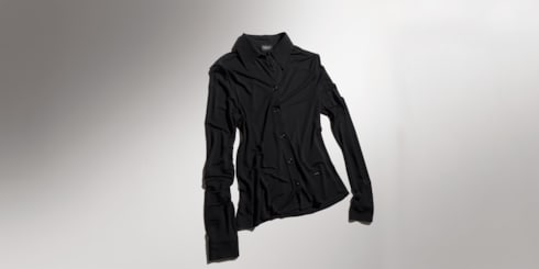 Lightweight viscose crêpe jersey shirt