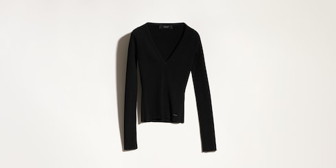 Cardigan zippé en viscose côtelée