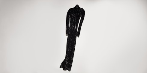 Robe en jersey de nylon stretch avec cristaux