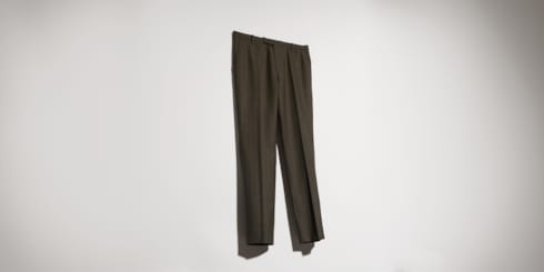 Prince of Wales wool pants with embroidery